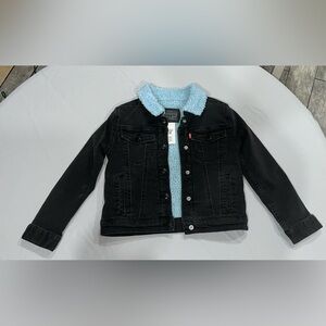Levi's Big Kids Sherpa Lined Trucker Black Size 6X [G-21]